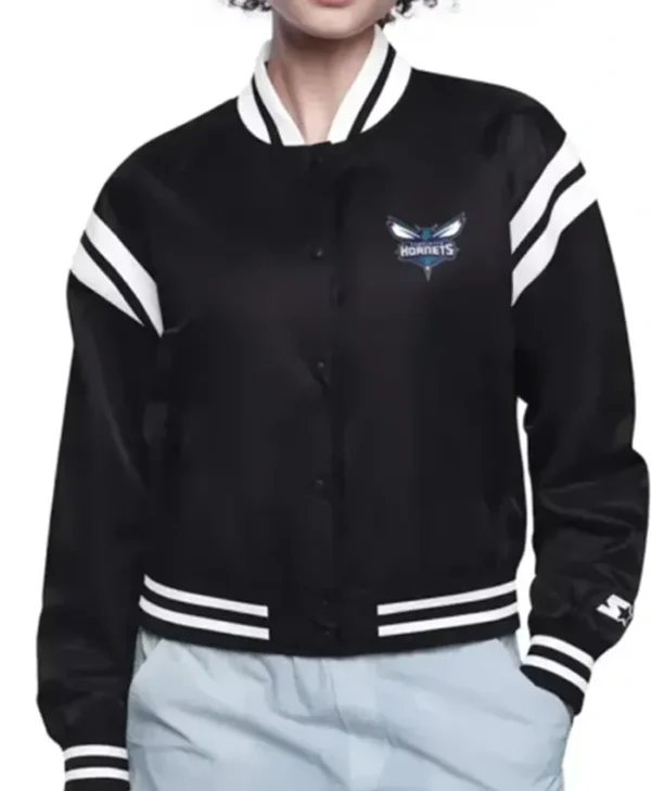 Charlotte Hornets Printed Logo Black Jacket