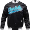 Charlotte Hornets Script Tail Black Varsity Jacket