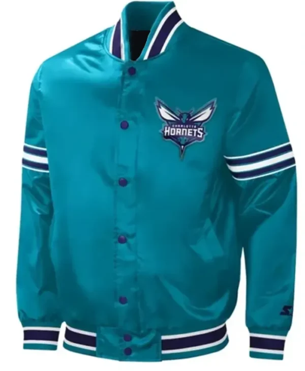 Charlotte Hornets Slider Teal Varsity Jacket
