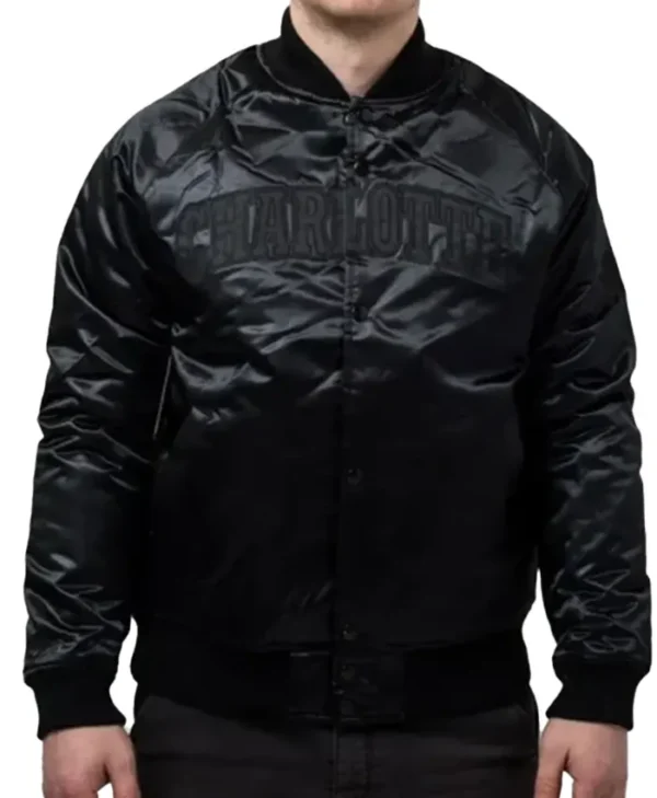 Charlotte Hornets Tonal Black Varsity Jacket