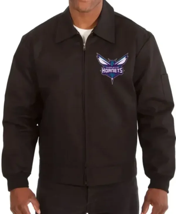 Charlotte Hornets Workwear Black Bomber Jacket