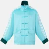 Chinese New Year Style Button Stripe Mint Green Jacket