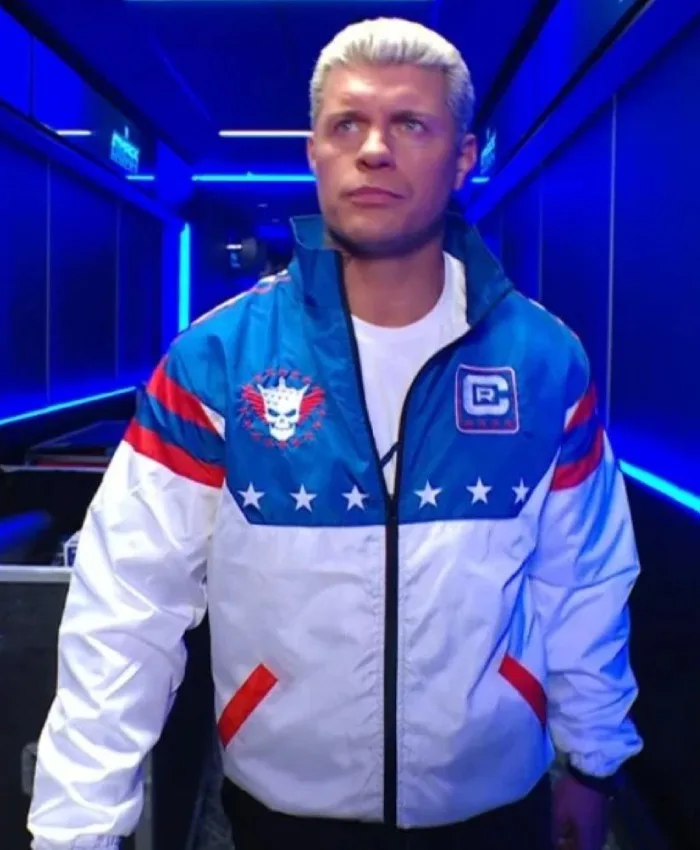 WWE 2025 Cody Rhodes Stars And Stripes Windbreaker Full Zip Jacket