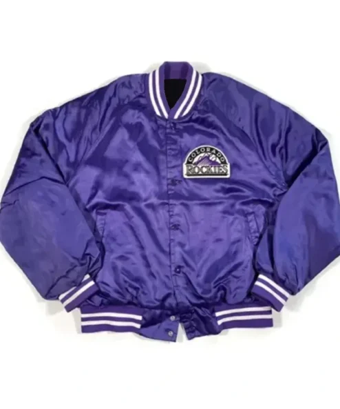 Colorado Rockies 80’s Purple Varsity Jacket