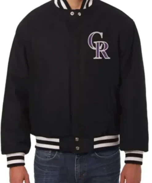 Colorado Rockies Black Varsity Jacket