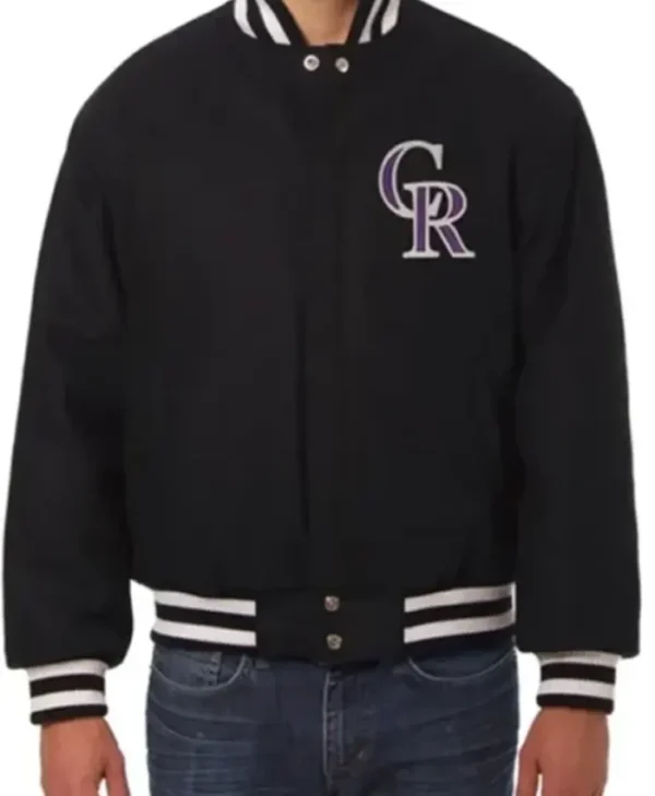 Colorado Rockies Black Varsity Jacket