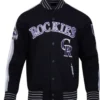 Colorado Rockies Current Logo Game Day Eggshell Black Jacket