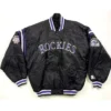 Colorado Rockies Diamond Collection Black Varsity Jacket