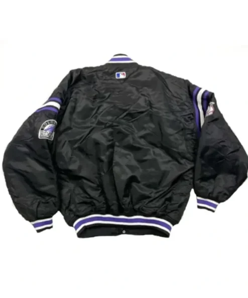 Colorado Rockies Diamond Collection Varsity Black Jacket