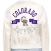 Colorado Rockies Printed Logo Varsity Cream Jacket