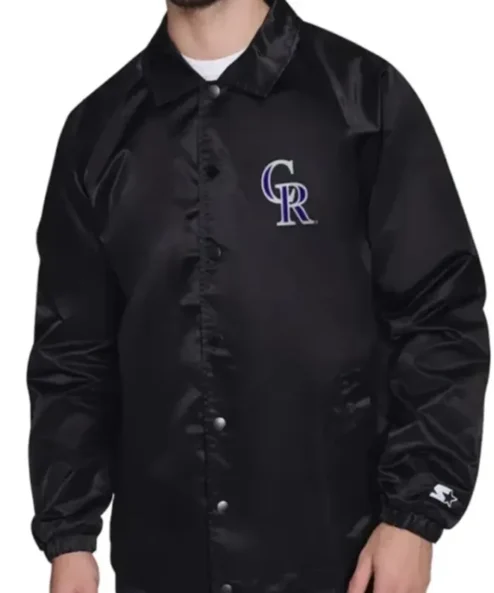 Colorado Rockies Retro Logo Coaches Varsity Jacket