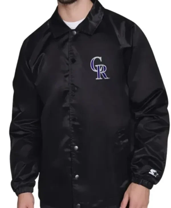Colorado Rockies Retro Logo Coaches Varsity Jacket