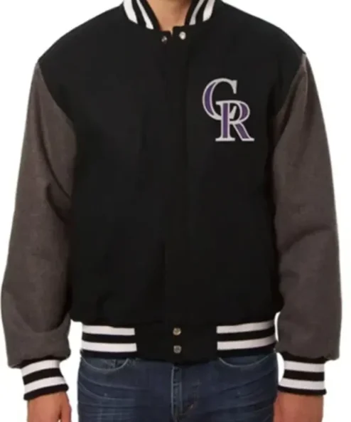 Colorado Rockies Two Tone Black And Charcoal Jacket