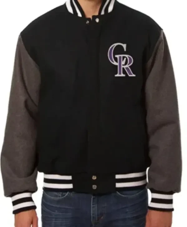 Colorado Rockies Two Tone Black And Charcoal Jacket