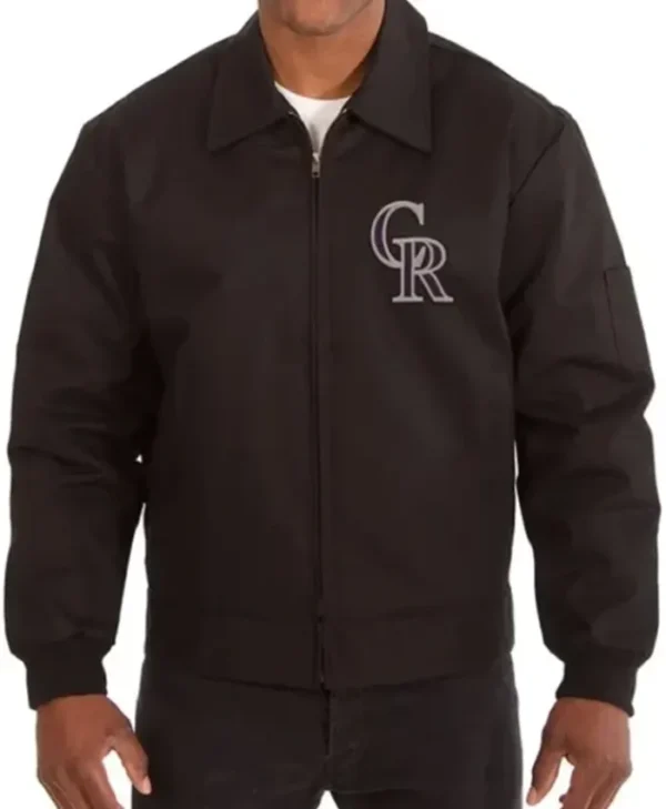 Colorado Rockies Workwear Black Bomber Jacket