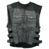 Dorm Street & Steel Anarchy Black Leather Vest