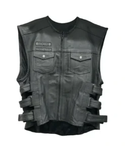Dorm Street & Steel Anarchy Black Leather Vest
