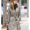 American Actress Pompeo Regen Projects Grey Mid Length Trench Coat