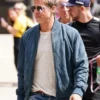 Formula 1 British Grand Prix Brad Pitt Blue Bomber Suede Jacket