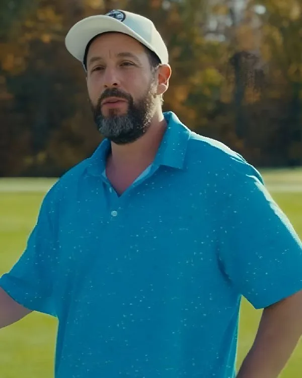 2025 Film Happy Gilmore 2 Adam Sandler Blue Polo Shirt