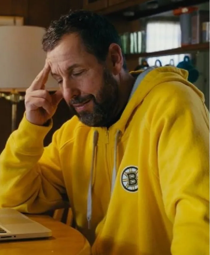 Shop Happy Gilmore 2 Adam Sandler Boston Logo Full Zip Yellow Hoodie