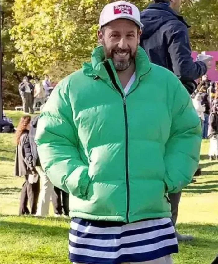 Happy Gilmore 2 Adam Sandler Green Puffer Hooded Jacket