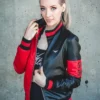 Harley Quinn Genuine Red and Black Leather Jacket