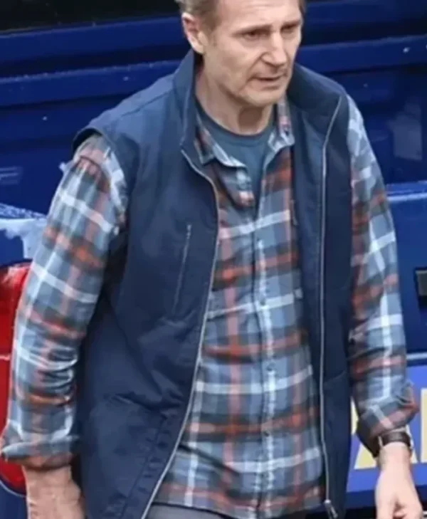 Ice Road Vengeance 2025 Liam Neeson Blue Vest