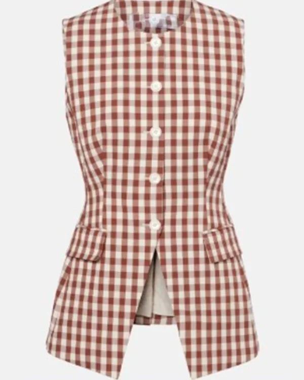 Only Murders In The Building S5 Selena Gomez Gingham Vest
