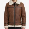 Men Authentic WWII Style Shearling Flight Leather Jacket