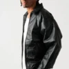 Mens 90’s Oversized Leather Black Jacket