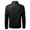 Mens Black Biker Quilted Slim Fit Leather Jacket