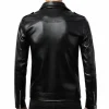 Mens Buston Black Shining Leather Biker Jacket
