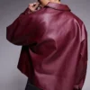 Men’s Oversized Leather Burgundy Jacket