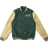 NY Jets Green And Cream Letterman Jacket