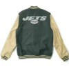 NY Jets Letterman Green And Cream Jacket