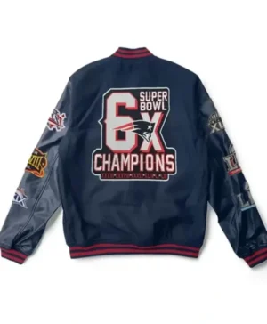 New England Patriots 6X Super Bowl Navy Champions Jacket