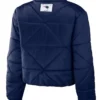 New England Patriots Blue Puffer Cropped Jacket