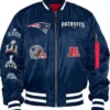 New England Patriots Blue Vintage Bomber Jacket