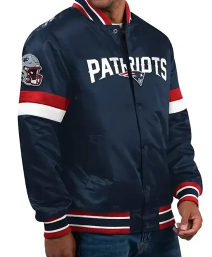 New England Patriots Home Game Navy Varsity Jacket