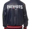 New England Patriots Leather Navy Varsity Jacket