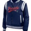 New England Patriots Navy And White Bomber Jacket