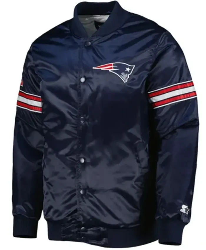 New England Patriots The Pick And Roll Navy Varsity Jacket