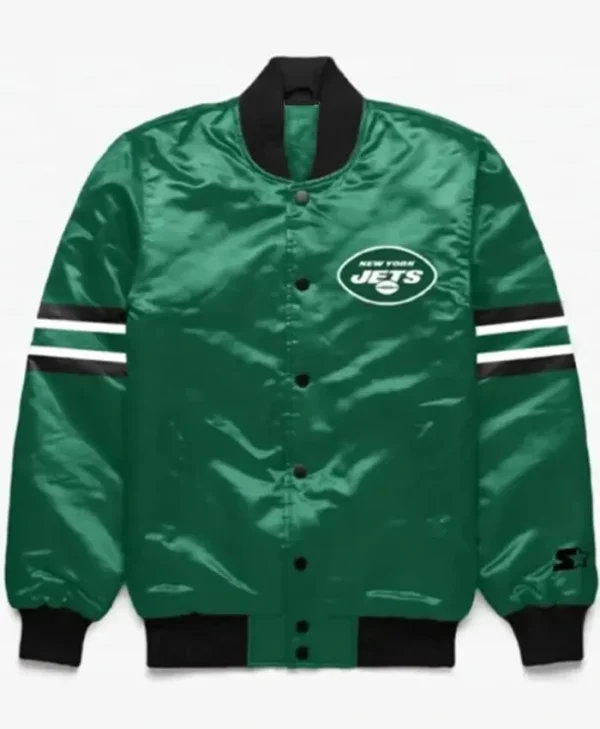 New York Jets Button Down Green Varsity Jacket