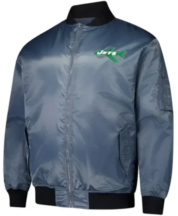 New York Jets Charcoal Black Bomber Jacket