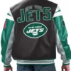 New York Jets Full Zip Bomber Leather Jacket