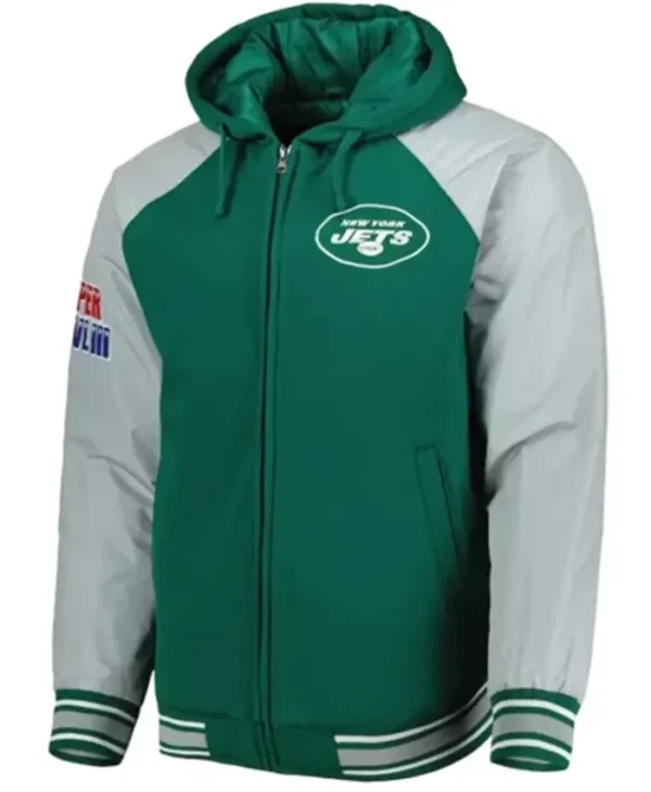 New York Jets Green And Grey Hooded Jacket