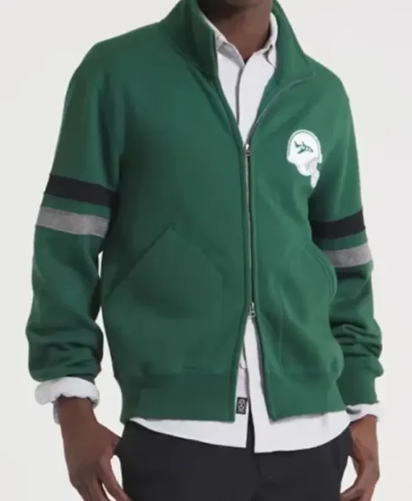 New York Jets Green Striped Bomber Jacket