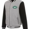 New York Jets Grey and Black Varsity Jacket