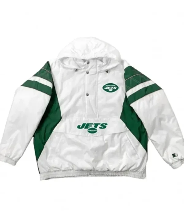New York Jets Home Team Half Zip White Jacket